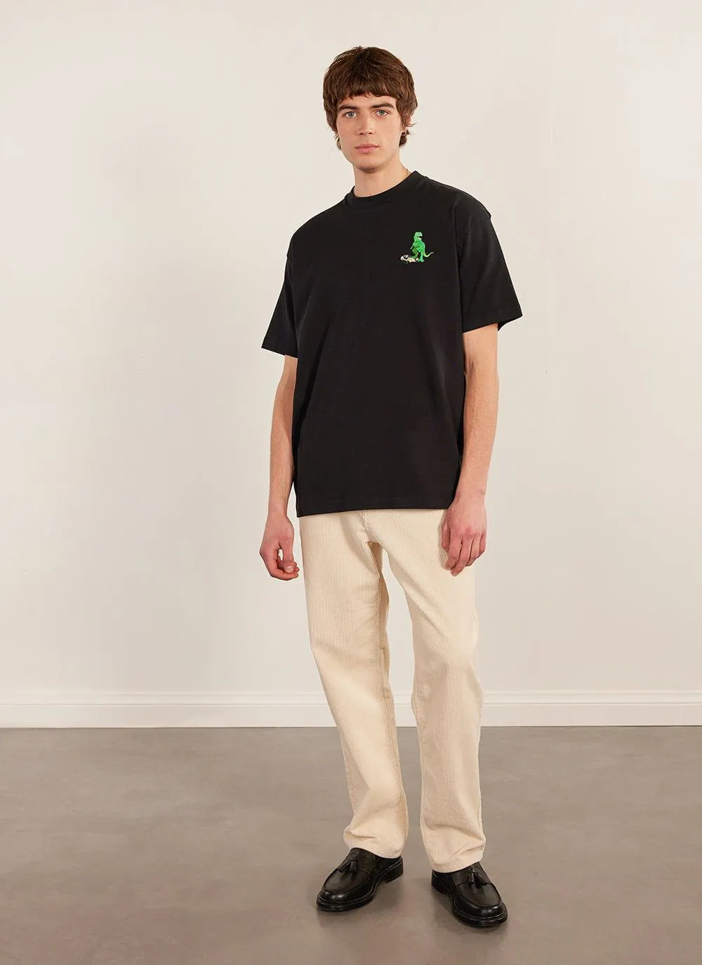 Large Theropod Oversized Auxiliary T Shirt | Embroidered Organic Cotton | Black sold by Percival product image thumbnail 4
