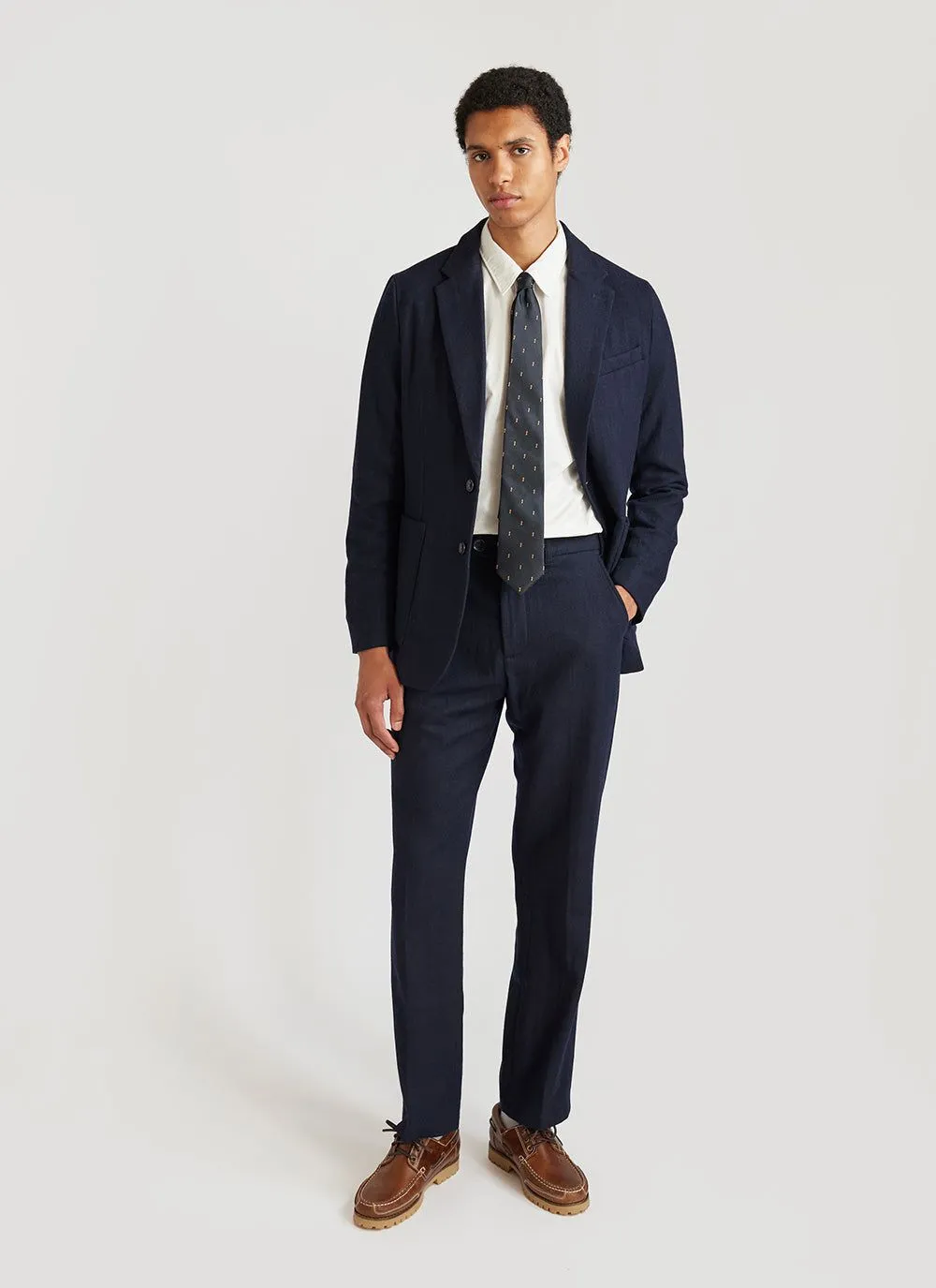 Key Jacquard Tie | Silk | Navy sold by Percival product image thumbnail 2