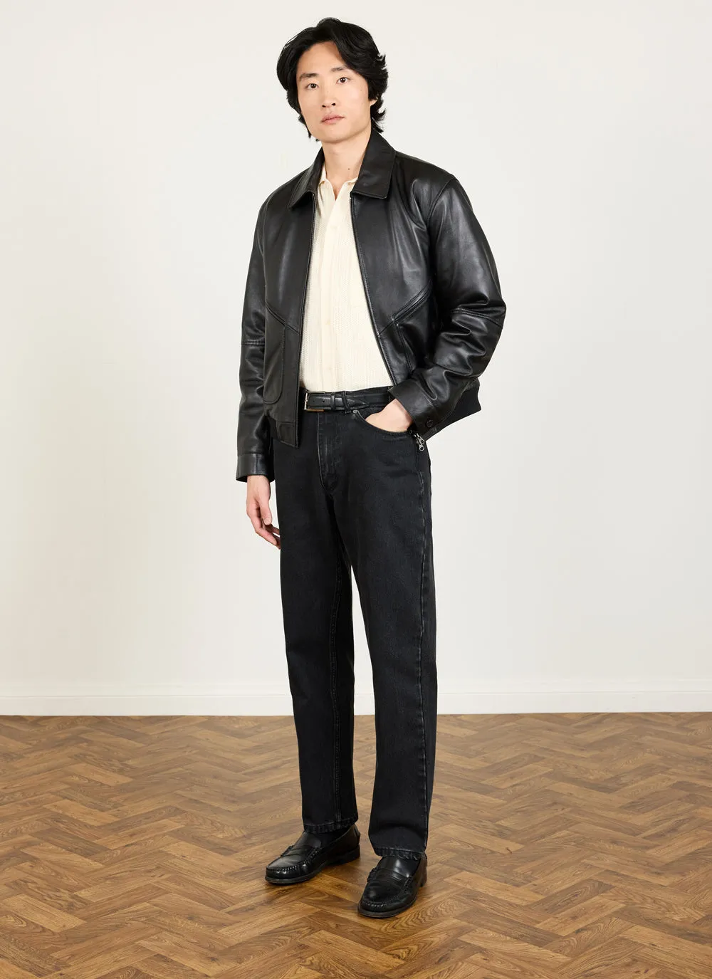 Straight Leg Denim Jeans | Cotton | Black sold by Percival product image thumbnail 2