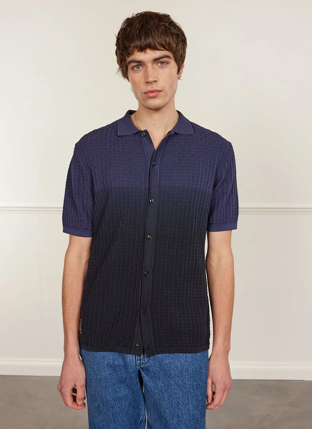 Dip Dab Knitted Shirt | Organic Cotton | Blue sold by Percival