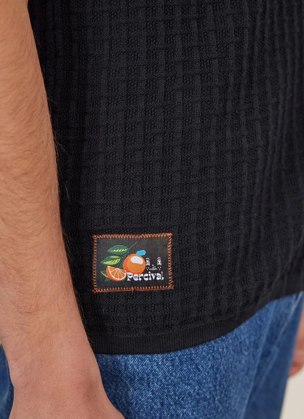 Dip Dab Knitted Shirt | Organic Cotton | Blue sold by Percival product image thumbnail 5