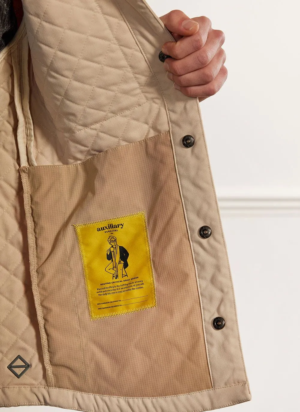 Auxiliary Quilted Shirt | Ecru sold by Percival product image thumbnail 2