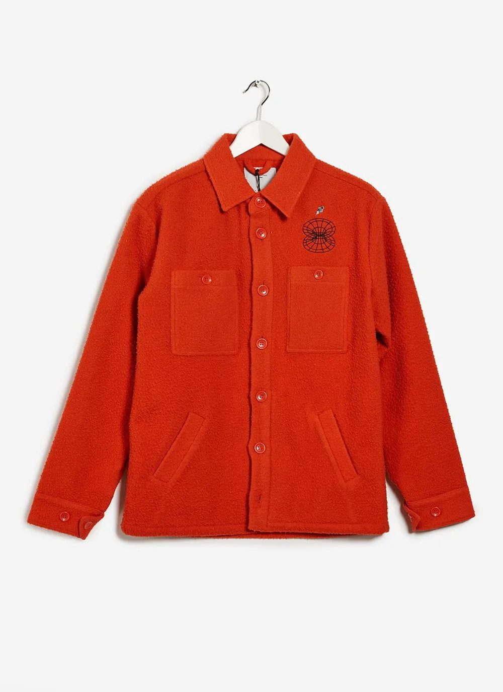 Mystic Hands Embroidered Blanket Overshirt | Casentino Wool | Orange sold by Percival product image thumbnail 2