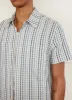 Boxy Clerk Shirt | Stripe Seersucker | Blue sold by Percival