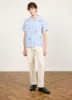 Bonsai Stripe Cuban Shirt | Cotton | Blue sold by Percival