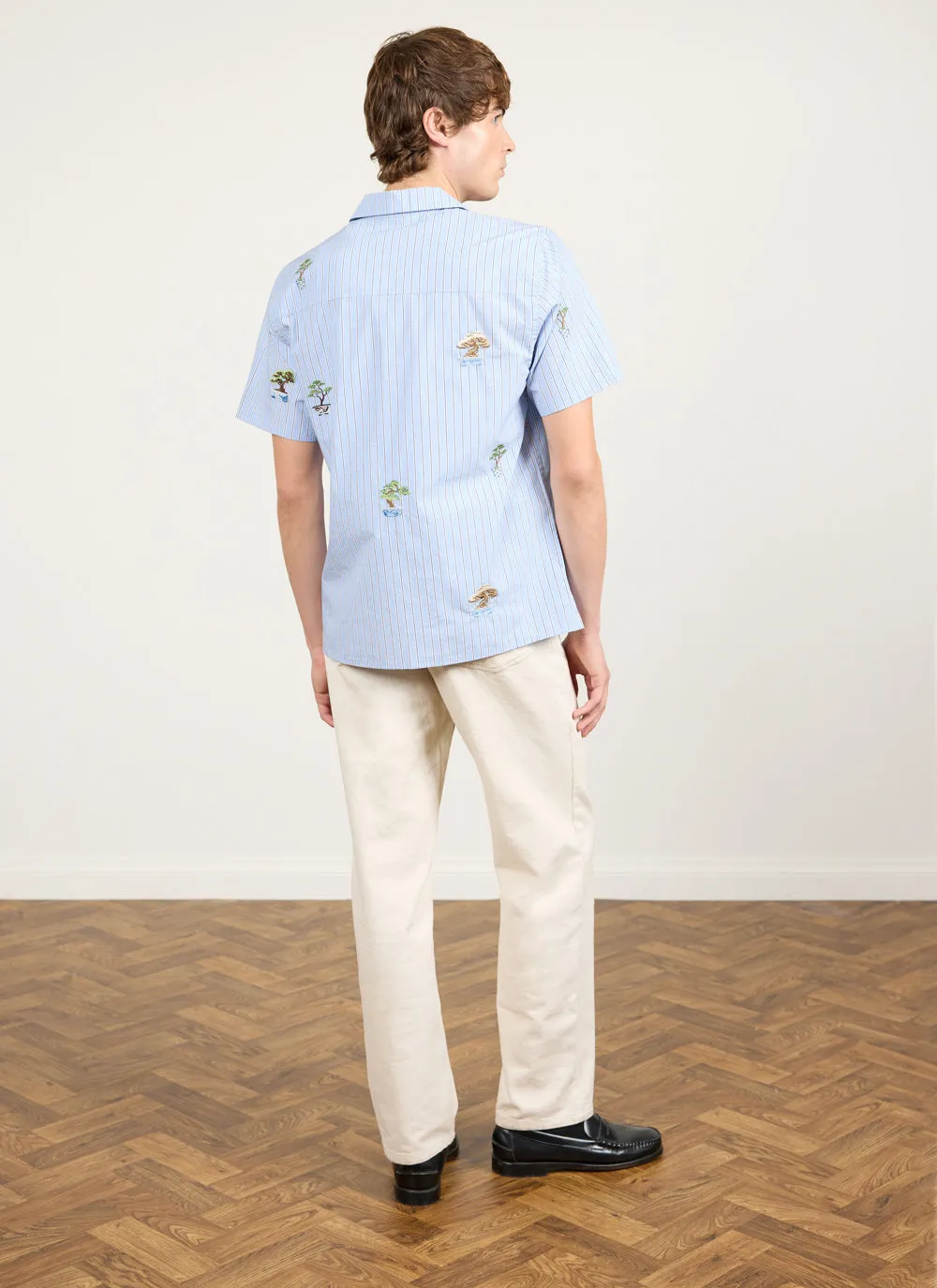 Bonsai Stripe Cuban Shirt | Cotton | Blue sold by Percival product image thumbnail 5
