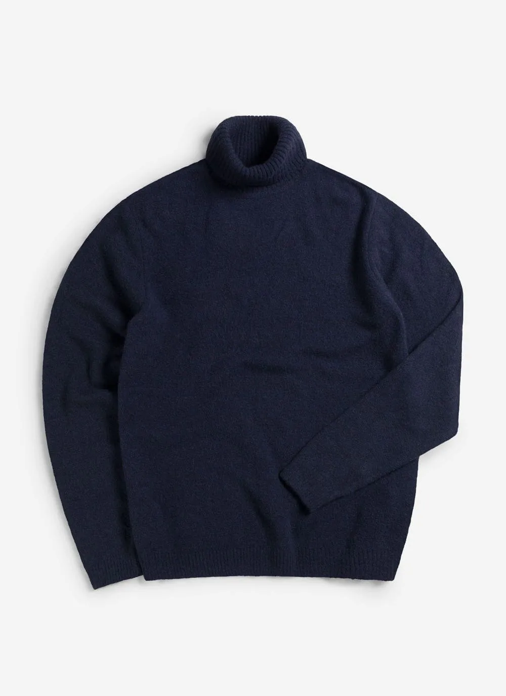 Auxiliary Roll Neck Jumper | Alpaca Wool | Navy sold by Percival