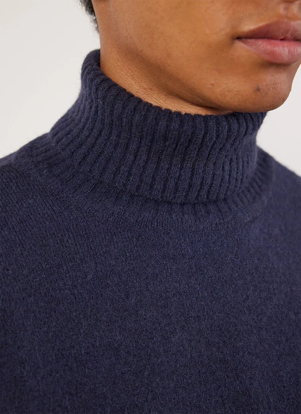 Auxiliary Roll Neck Jumper | Alpaca Wool | Navy sold by Percival product image thumbnail 3