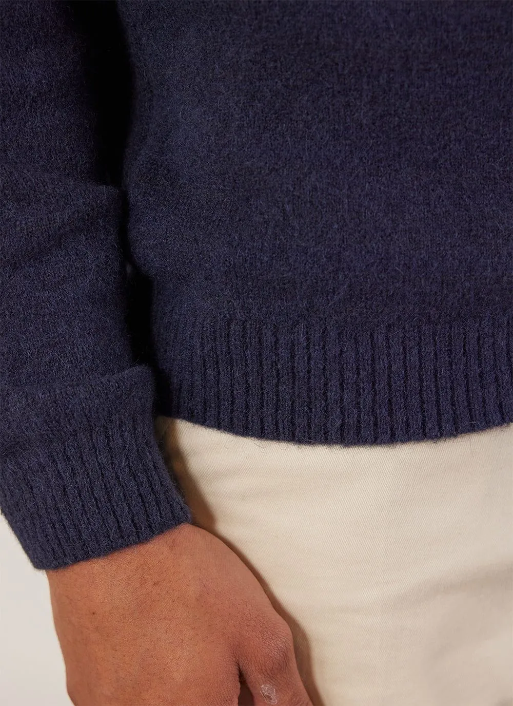 Auxiliary Roll Neck Jumper | Alpaca Wool | Navy sold by Percival product image thumbnail 5