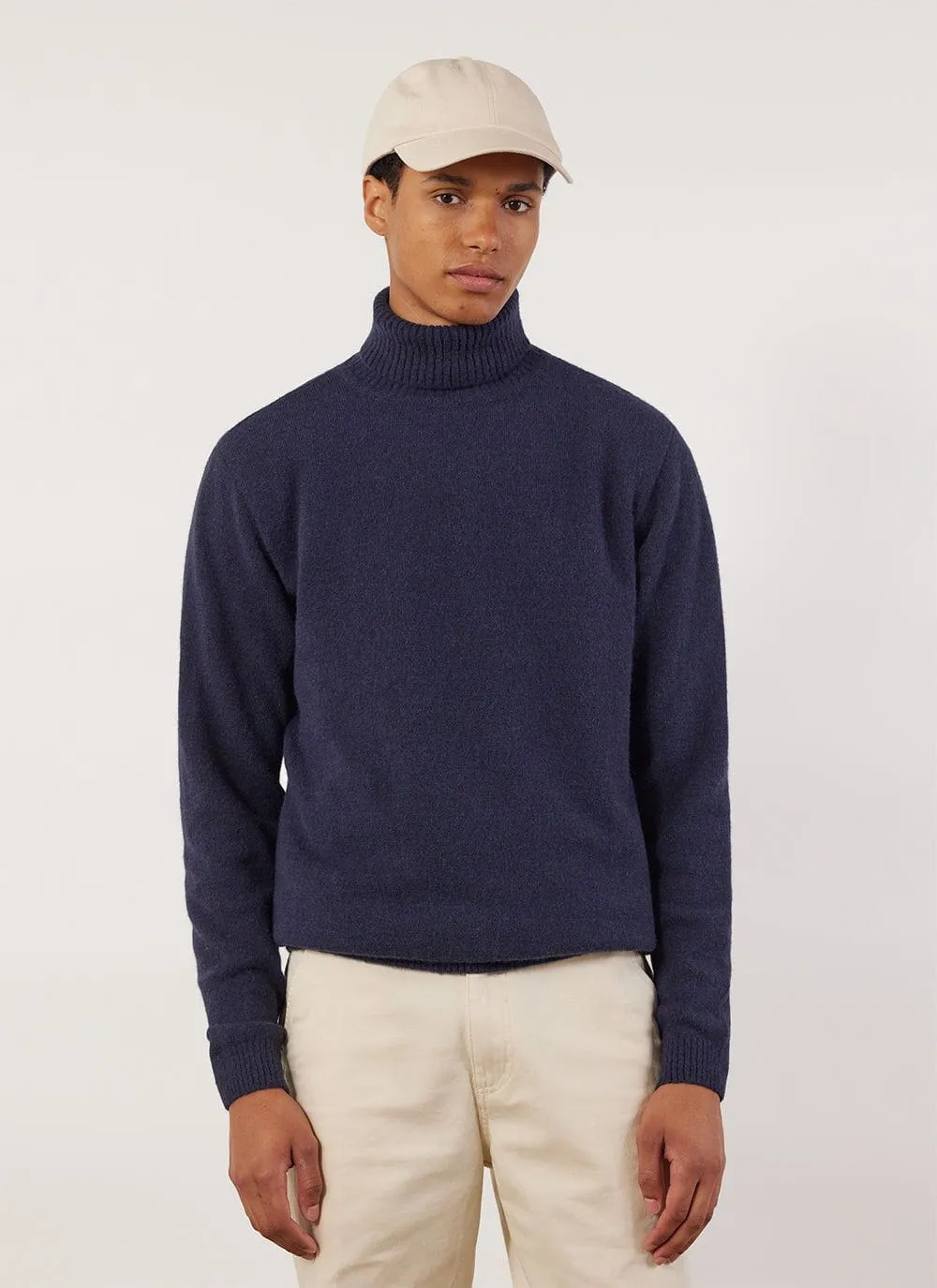 Auxiliary Roll Neck Jumper | Alpaca Wool | Navy sold by Percival product image thumbnail 4