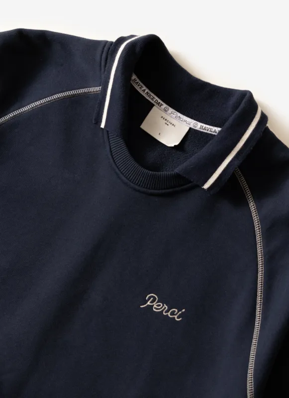 Export Sweatshirt | Cotton | Navy sold by Percival
