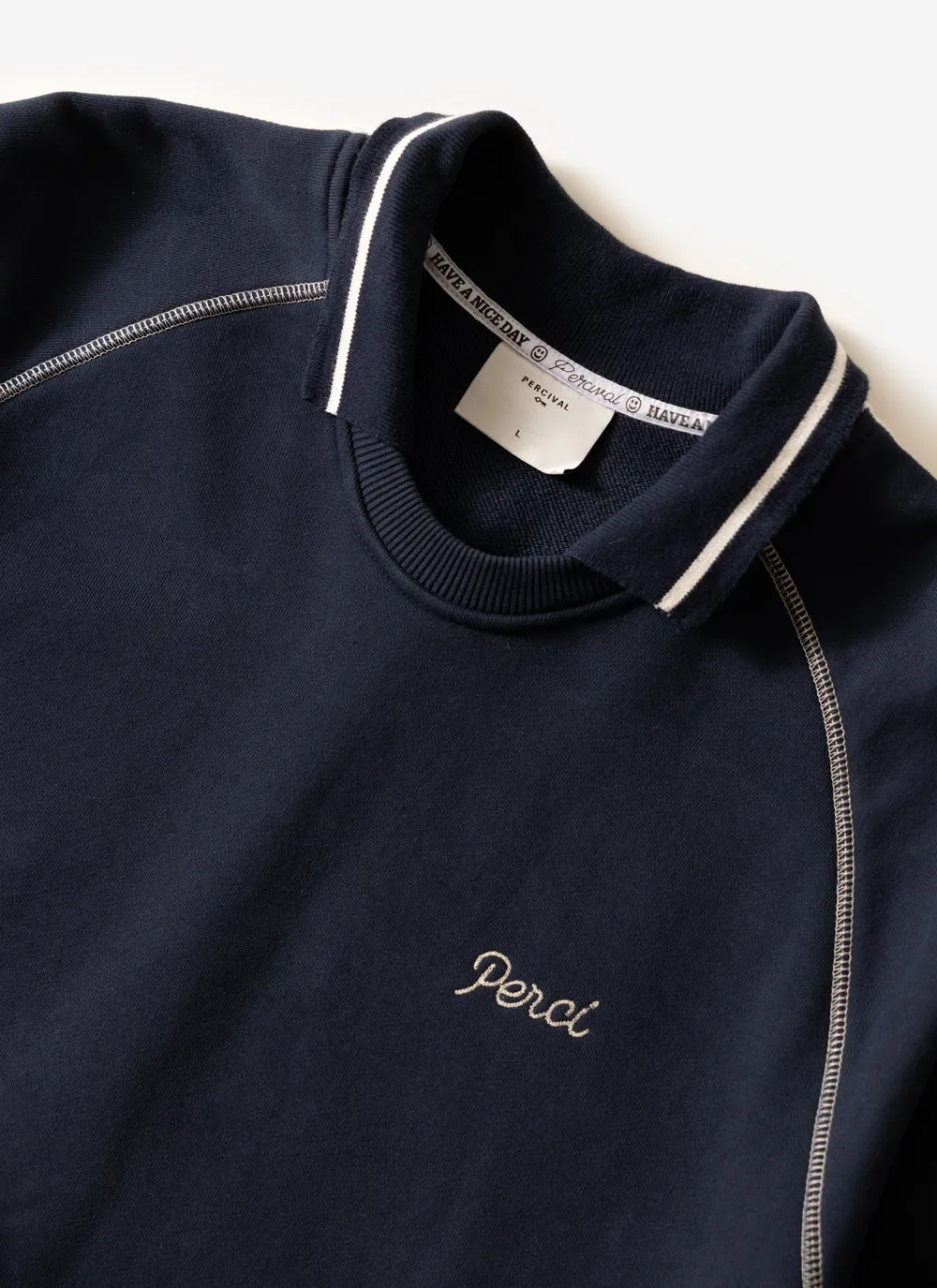 Export Sweatshirt | Cotton | Navy sold by Percival
