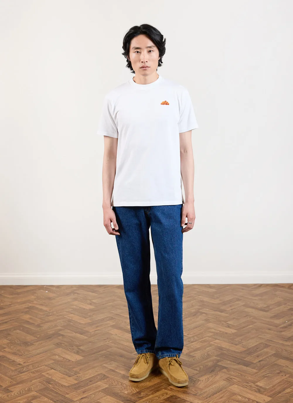 Croissant T Shirt | Embroidered Organic Cotton | White sold by Percival product image thumbnail 3