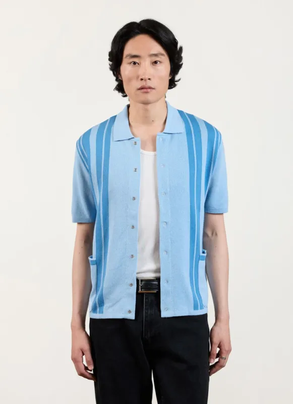 Striped Knitted Shirt | Percival x Ilaria | Blue sold by Percival
