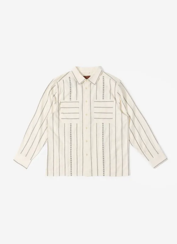 Cross Stitch Pearce Shirt | Percival x Ilaria | Ecru made by Percival