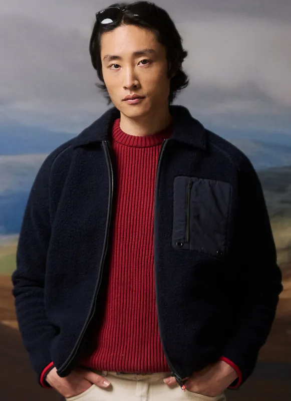 Men's Wool Fleece Jacket | Navy sold by Percival