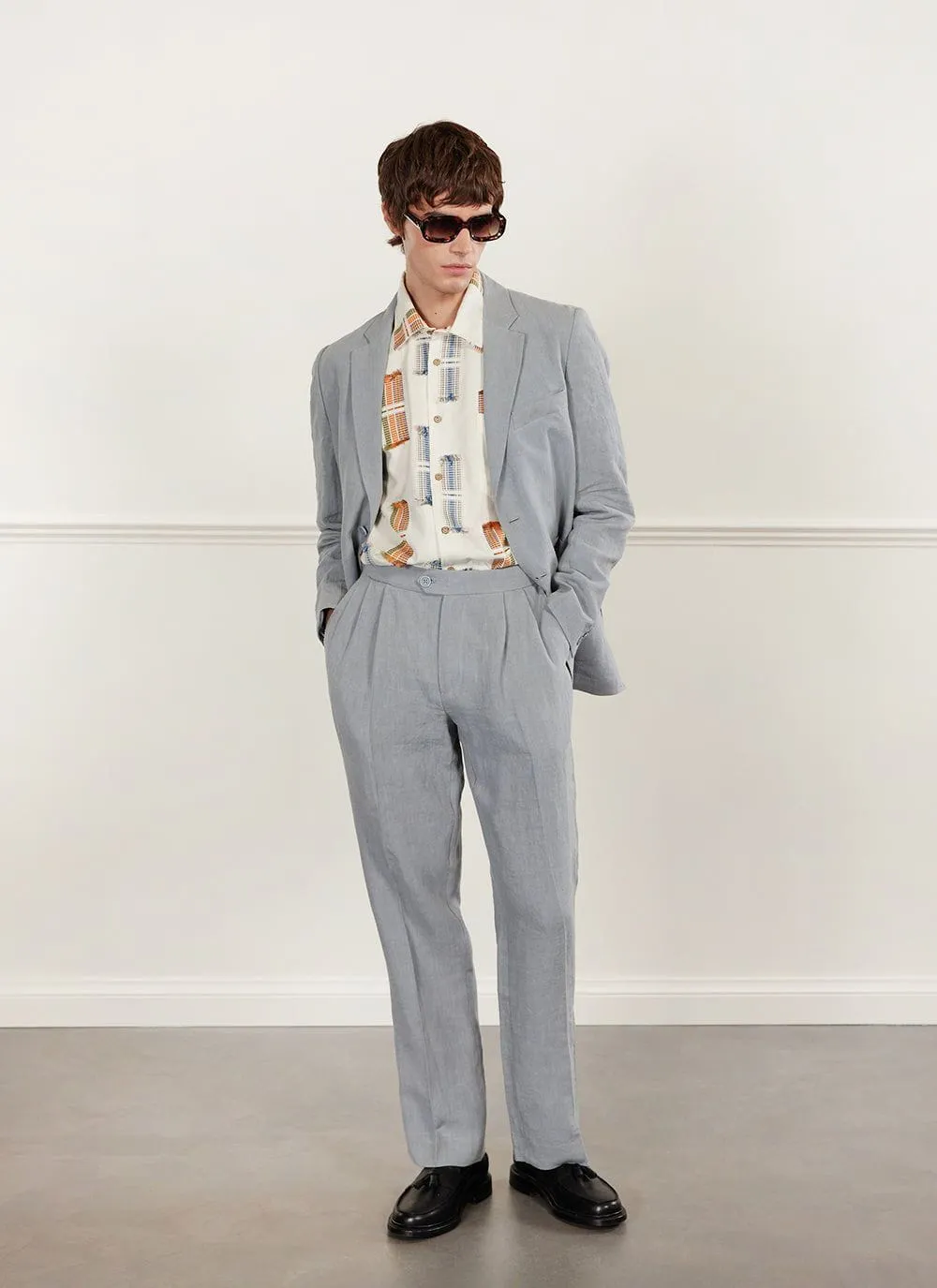 Tailored Linen Blazer | Light Blue sold by Percival product image thumbnail 5