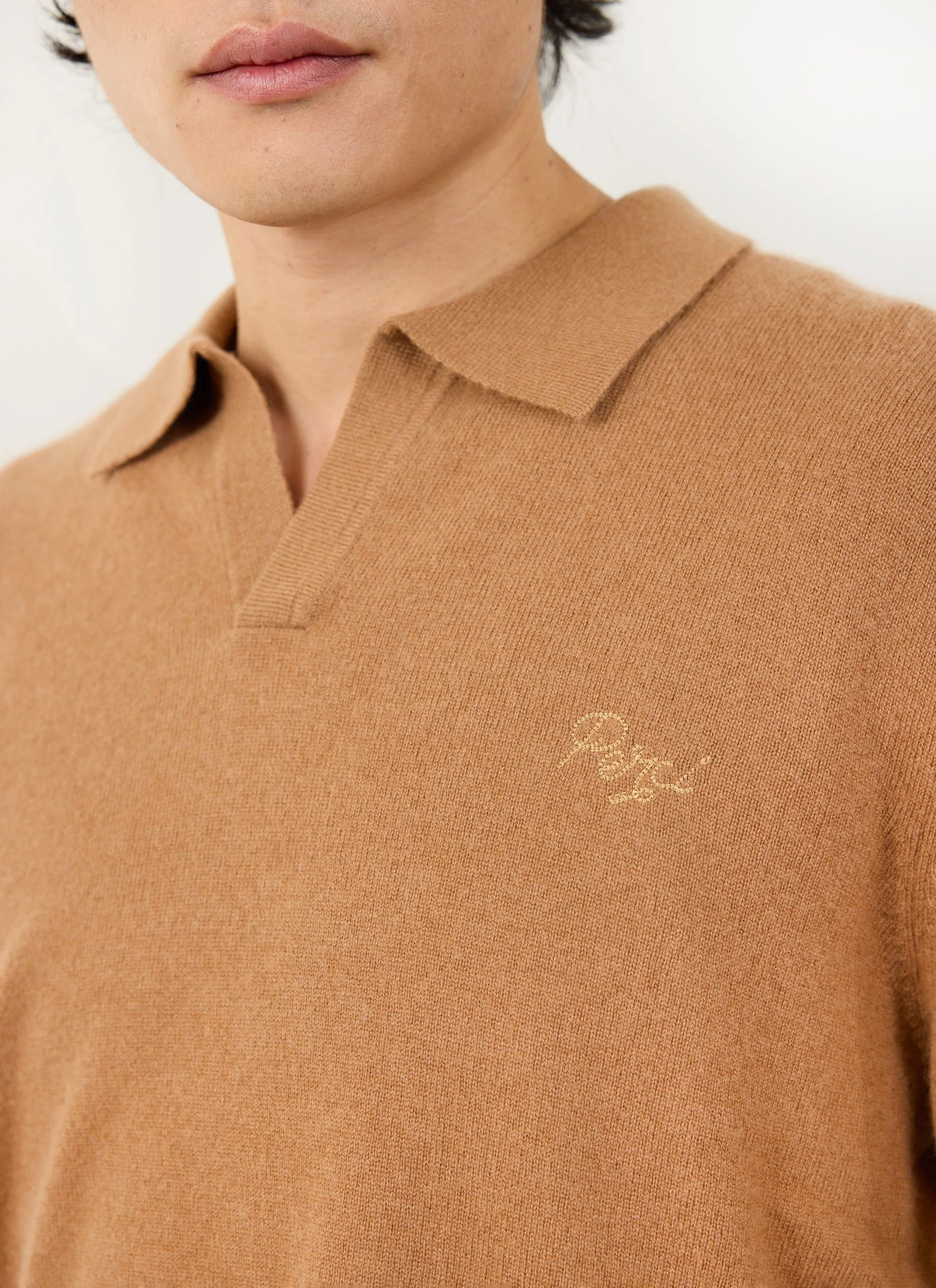 Network Long Sleeve Polo | Merino Wool | Rust sold by Percival product image thumbnail 2