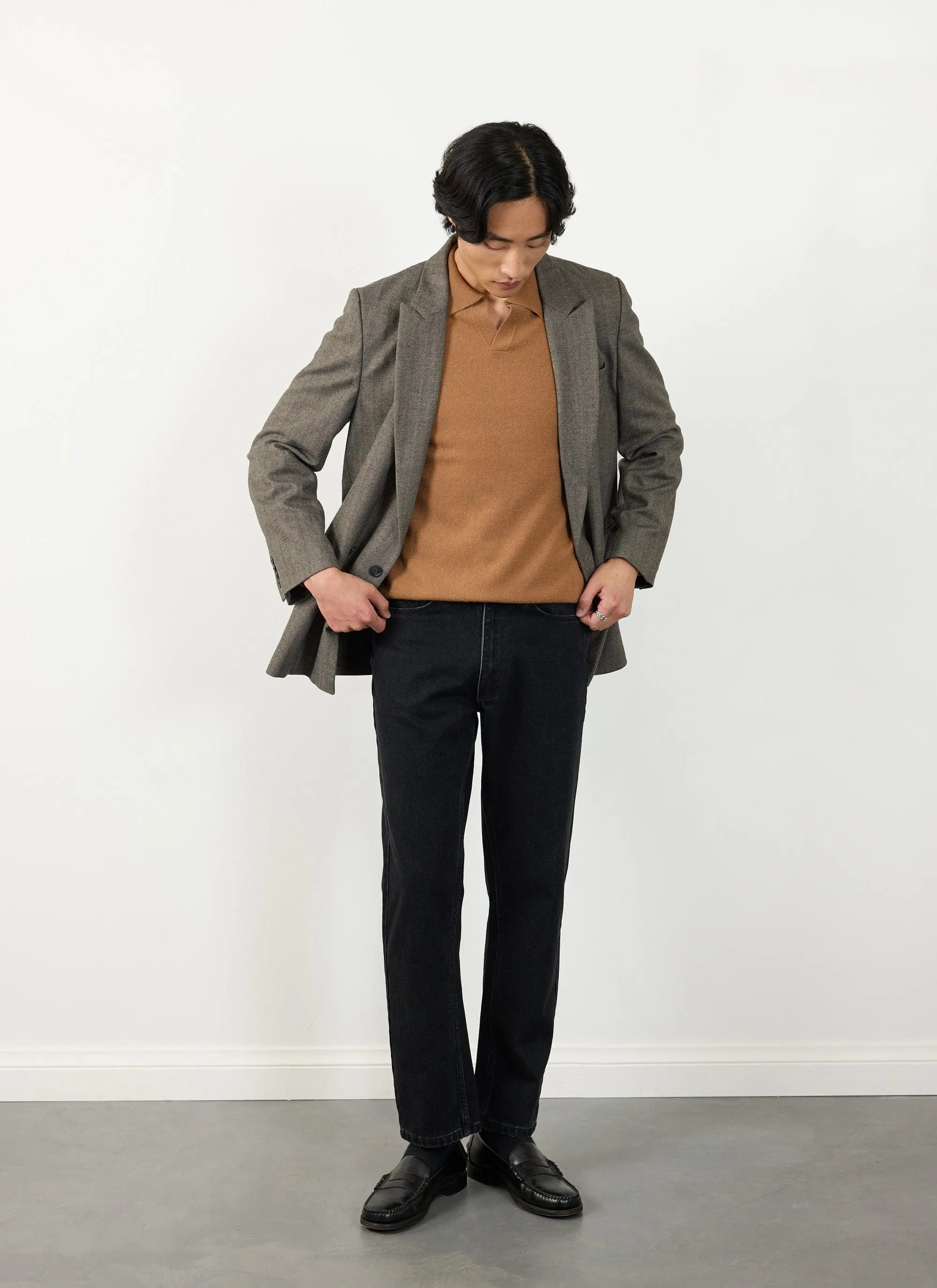 Network Long Sleeve Polo | Merino Wool | Rust sold by Percival product image thumbnail 5