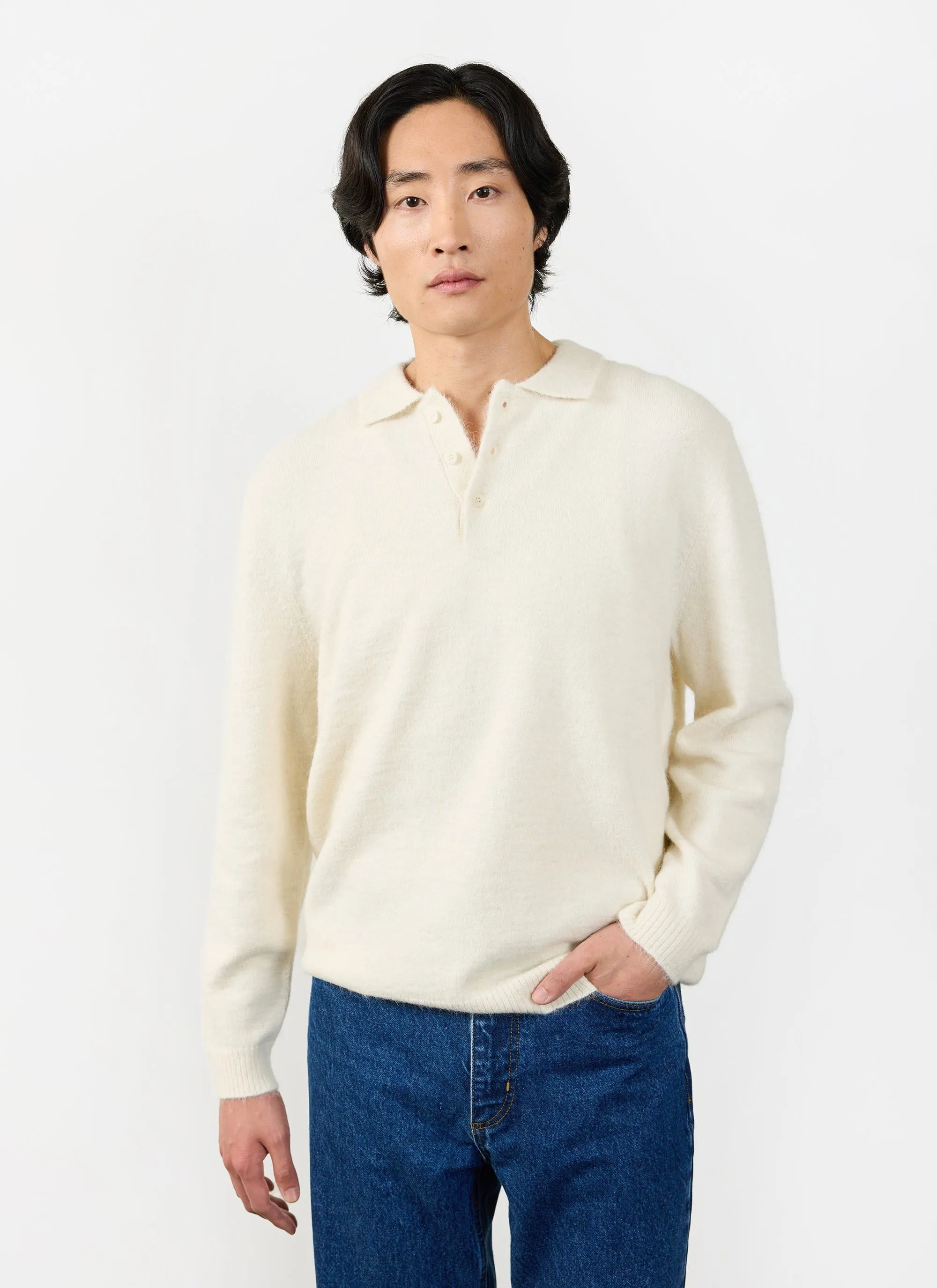 Rugby Polo | Alpaca Wool | Ecru sold by Percival