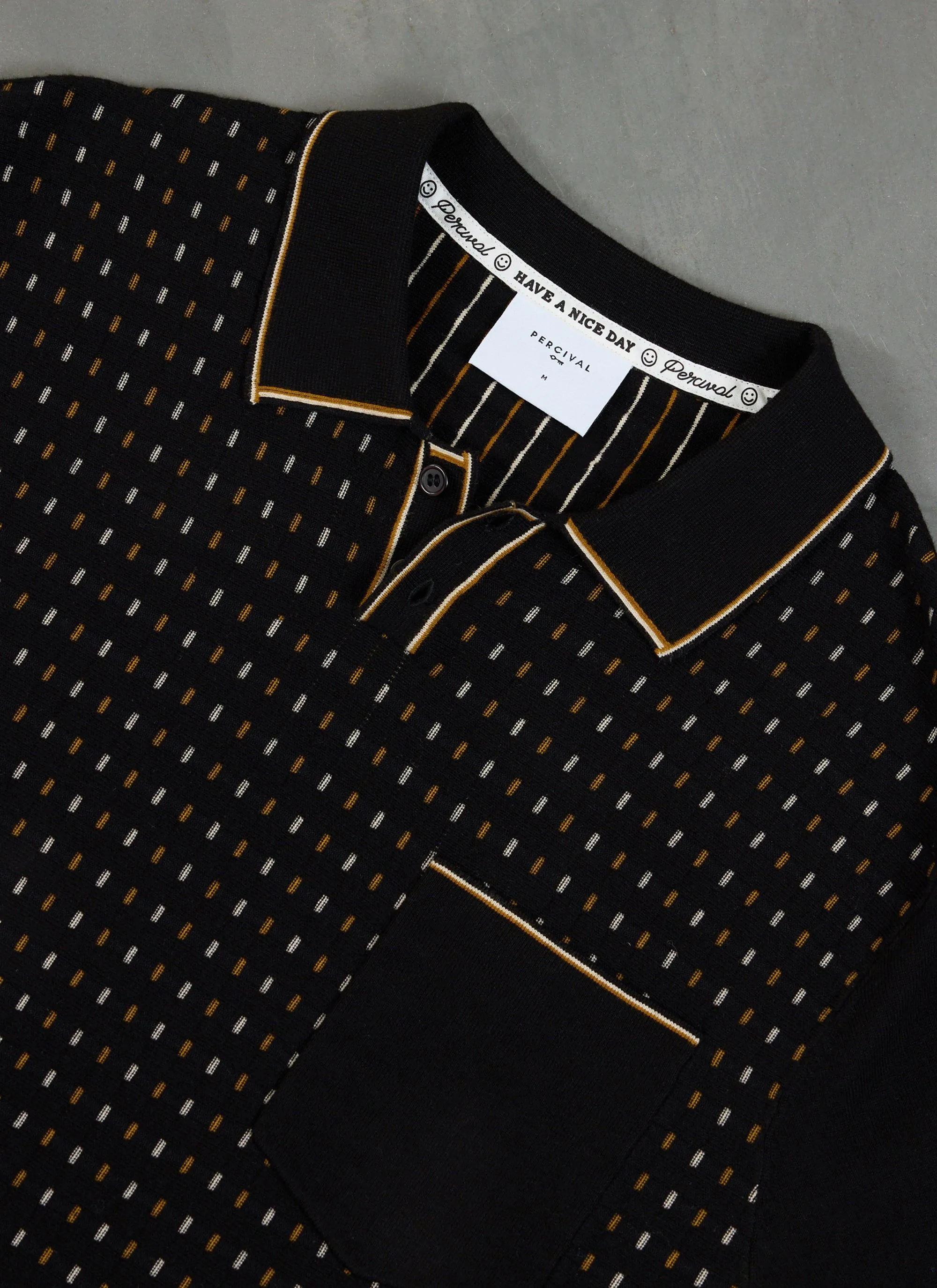 Kihara Long Sleeve Polo | Cotton | Black sold by Percival product image thumbnail 2