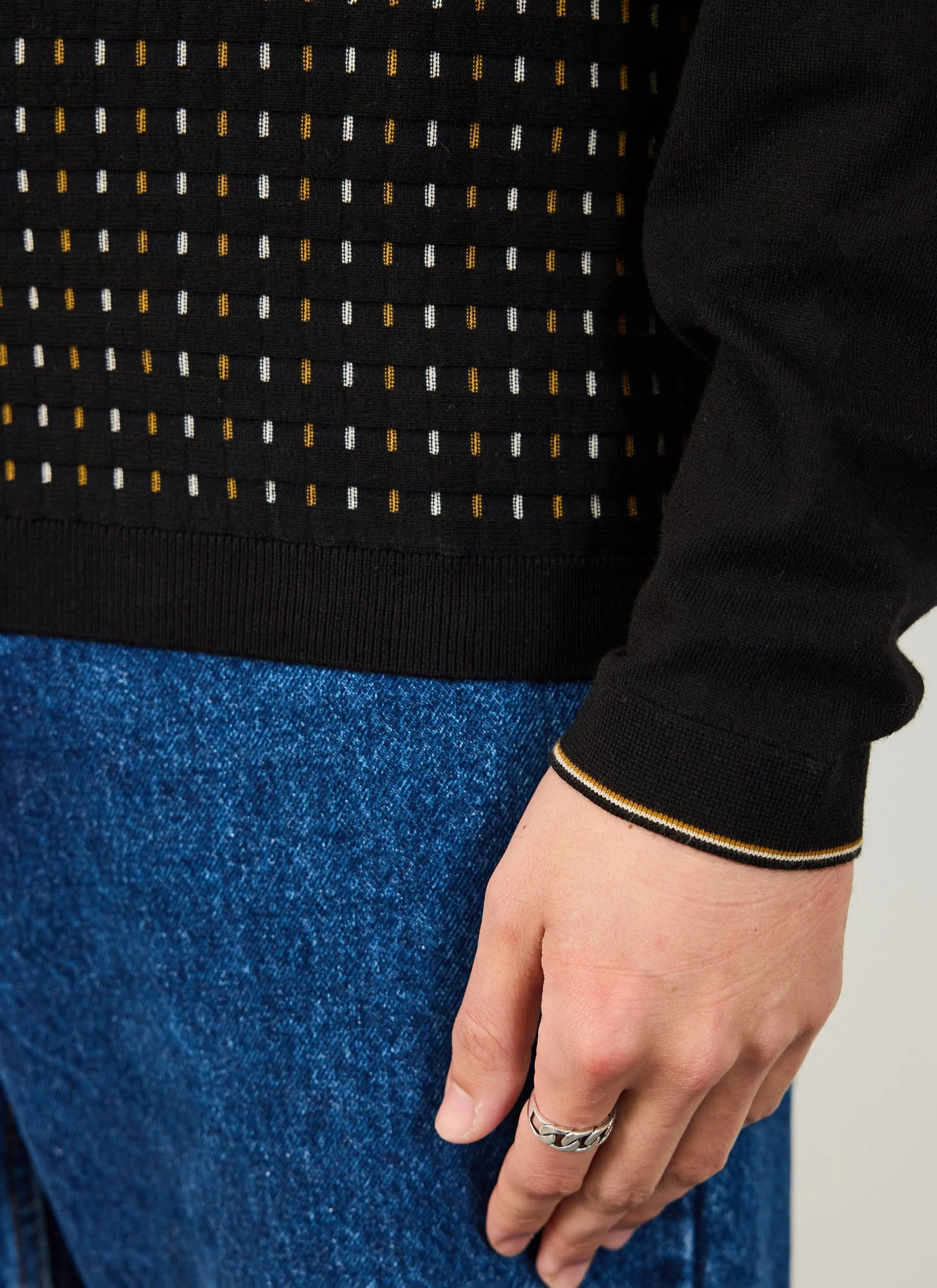 Kihara Long Sleeve Polo | Cotton | Black sold by Percival product image thumbnail 5