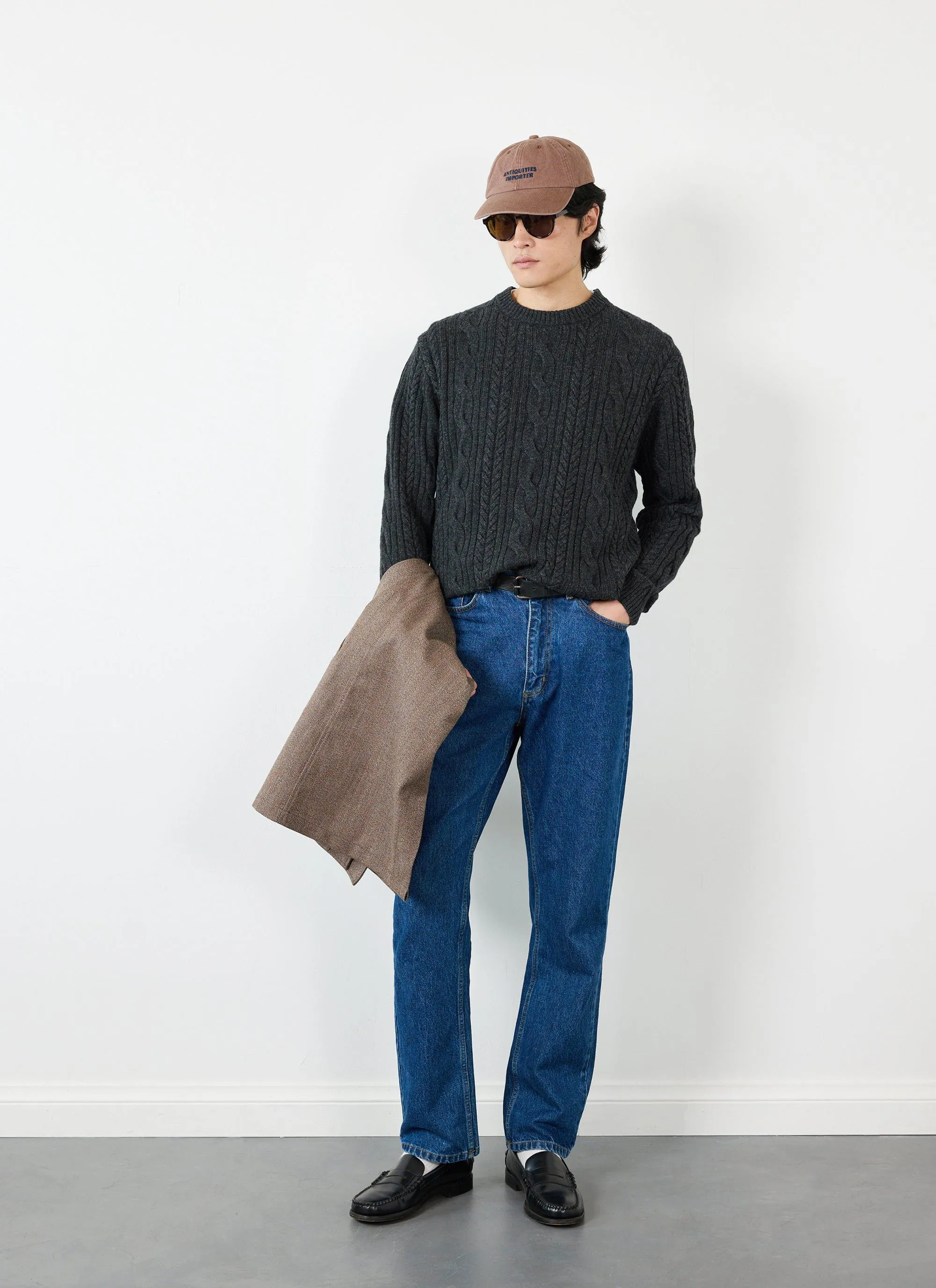 Cable Knit Jumper | Wool | Charcoal sold by Percival product image thumbnail 5