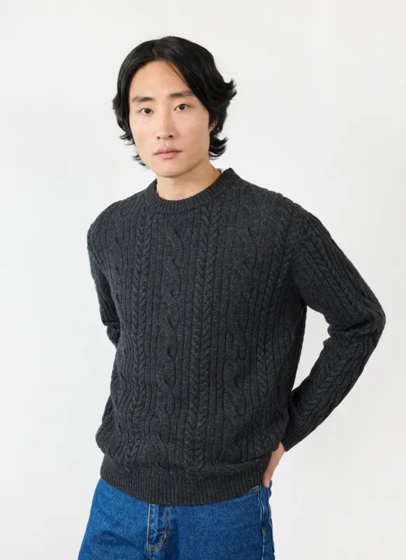 Cable Knit Jumper | Wool | Charcoal sold by Percival