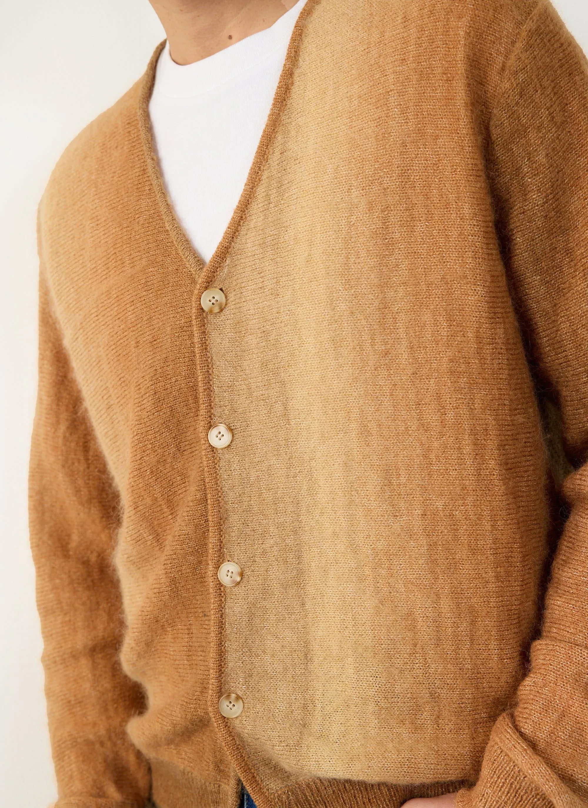 Ombre Knitted Cardigan | Mohair | Tan sold by Percival product image thumbnail 3