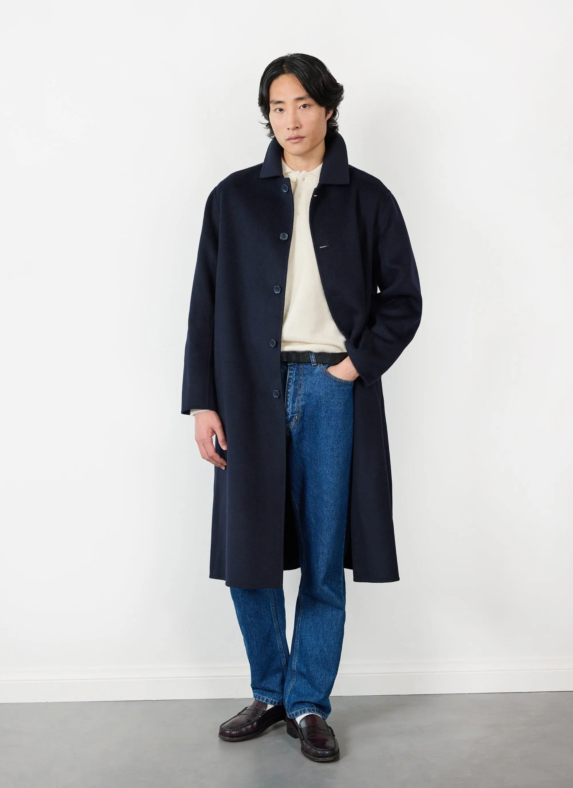 Minnesota Overcoat | Wool | Navy sold by Percival