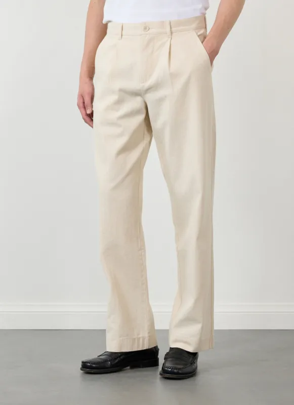 Program Pleated Trousers | Cotton | Ecru sold by Percival