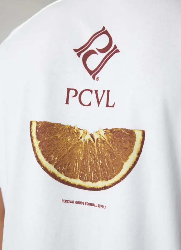 PCVL Oranges Oversized T Shirt | Cotton | White sold by Percival
