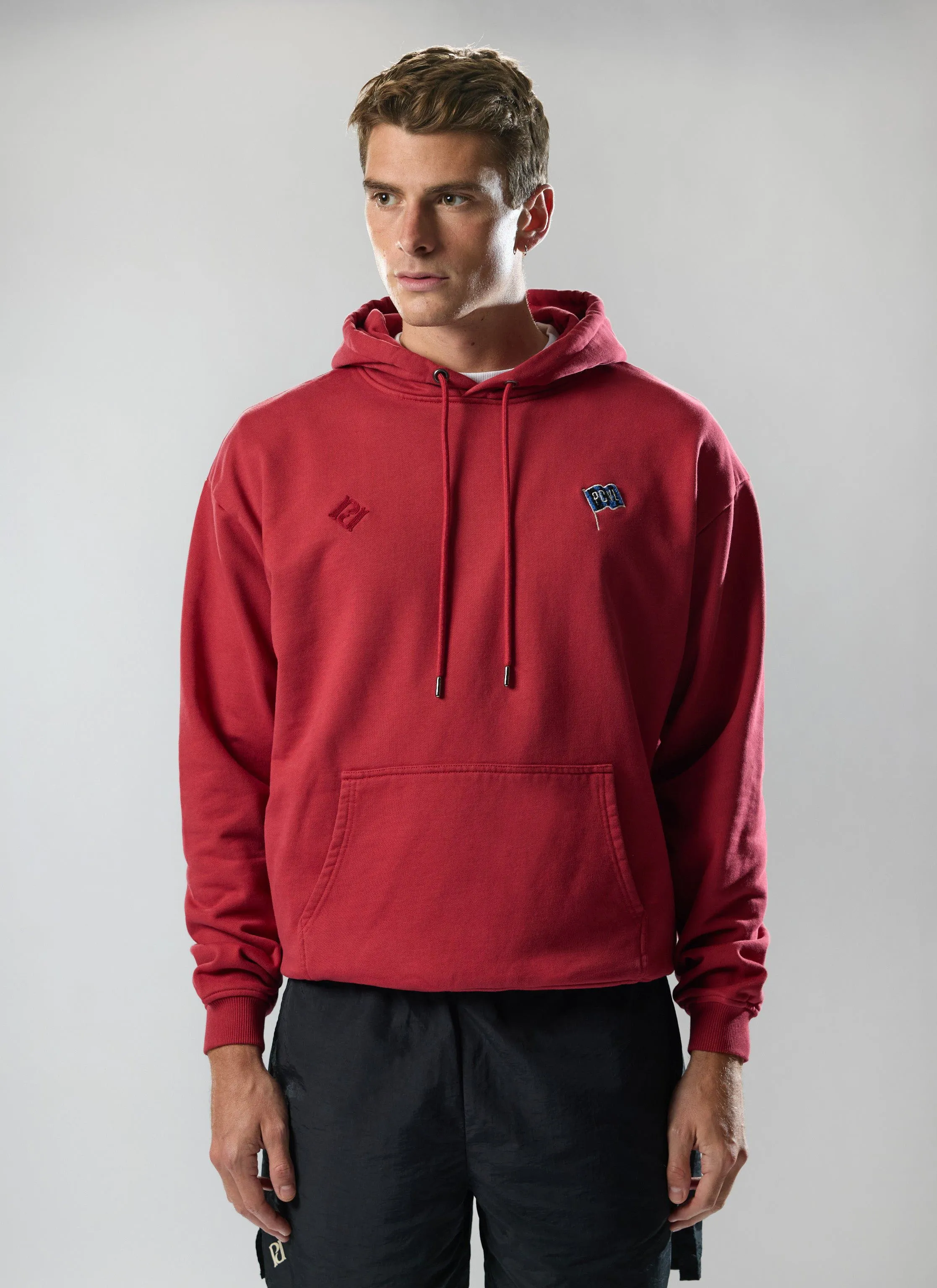 PCVL Flag Hoodie | Cotton | Brick sold by Percival