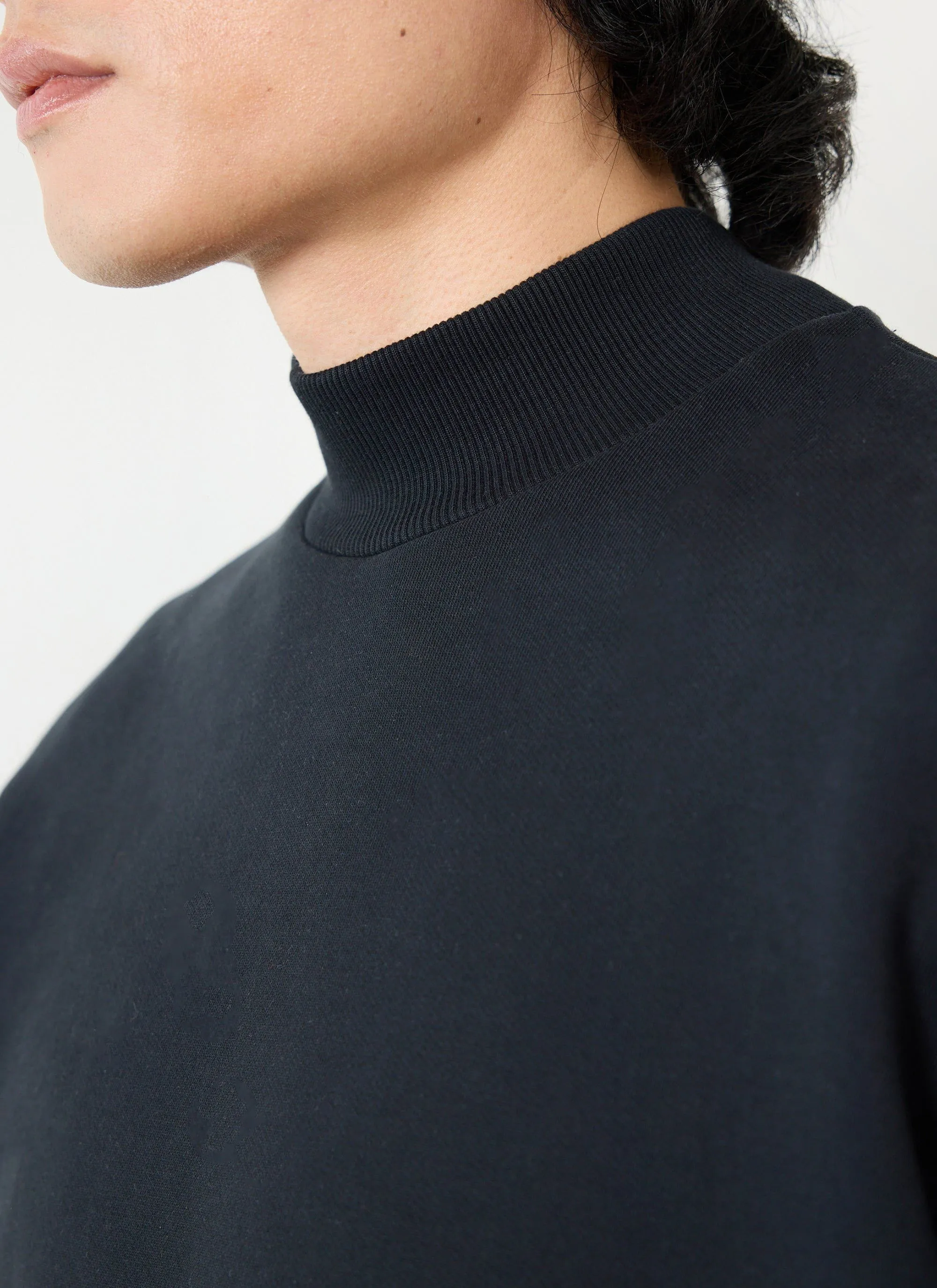 Frequency Mock Neck Sweatshirt | Organic Cotton | Black sold by Percival product image thumbnail 4