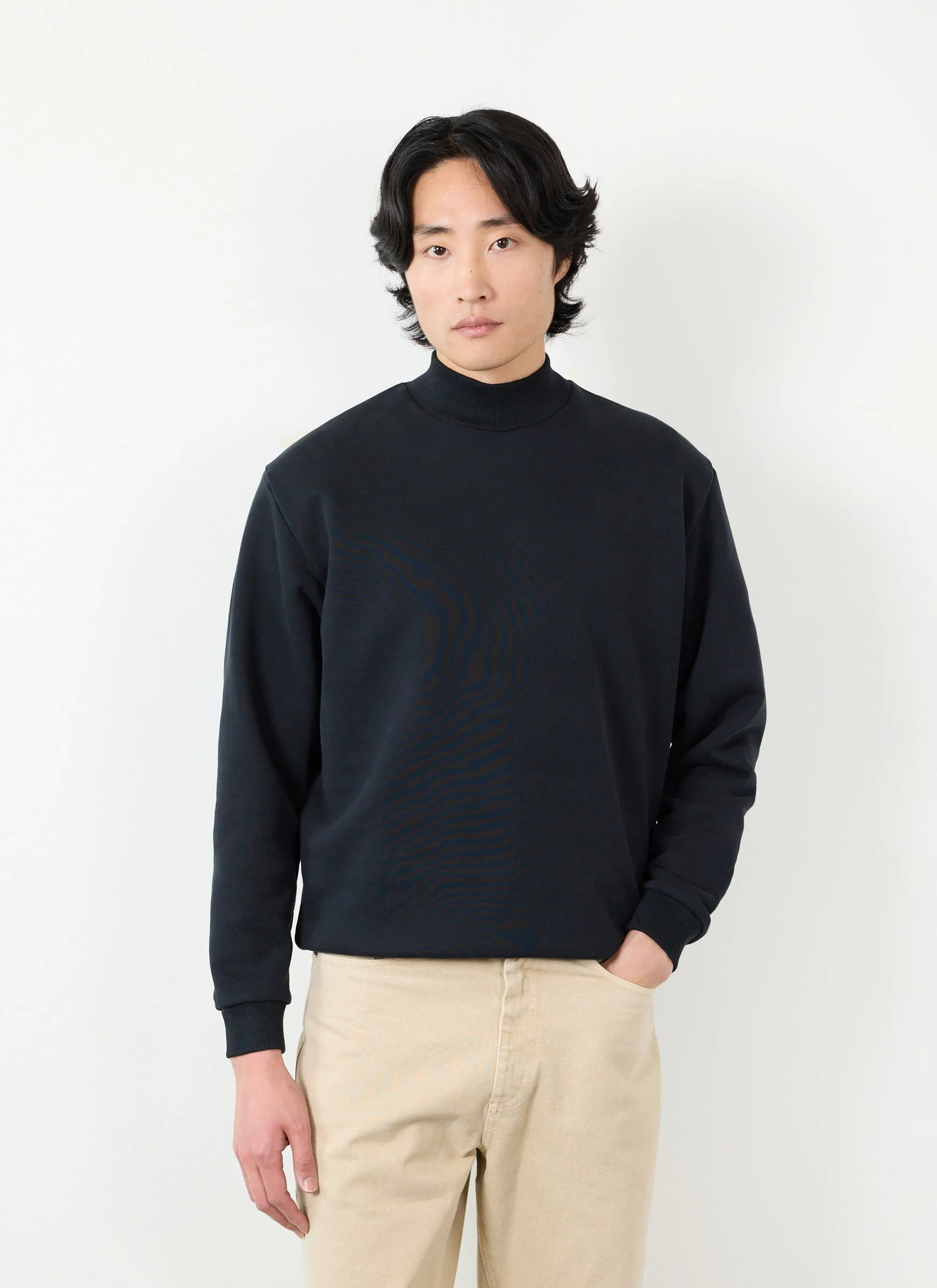 Frequency Mock Neck Sweatshirt | Organic Cotton | Black sold by Percival product image thumbnail 3