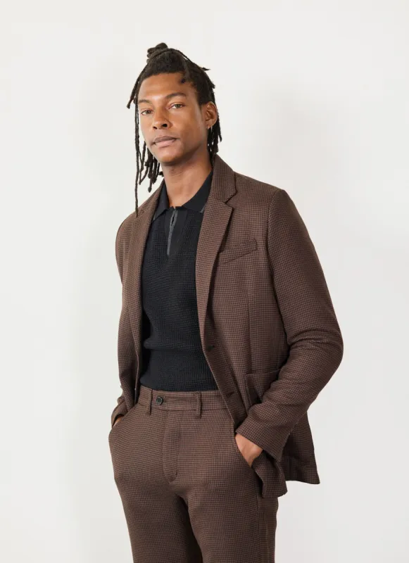 Houndstooth Tailored Blazer | Espresso made by Percival