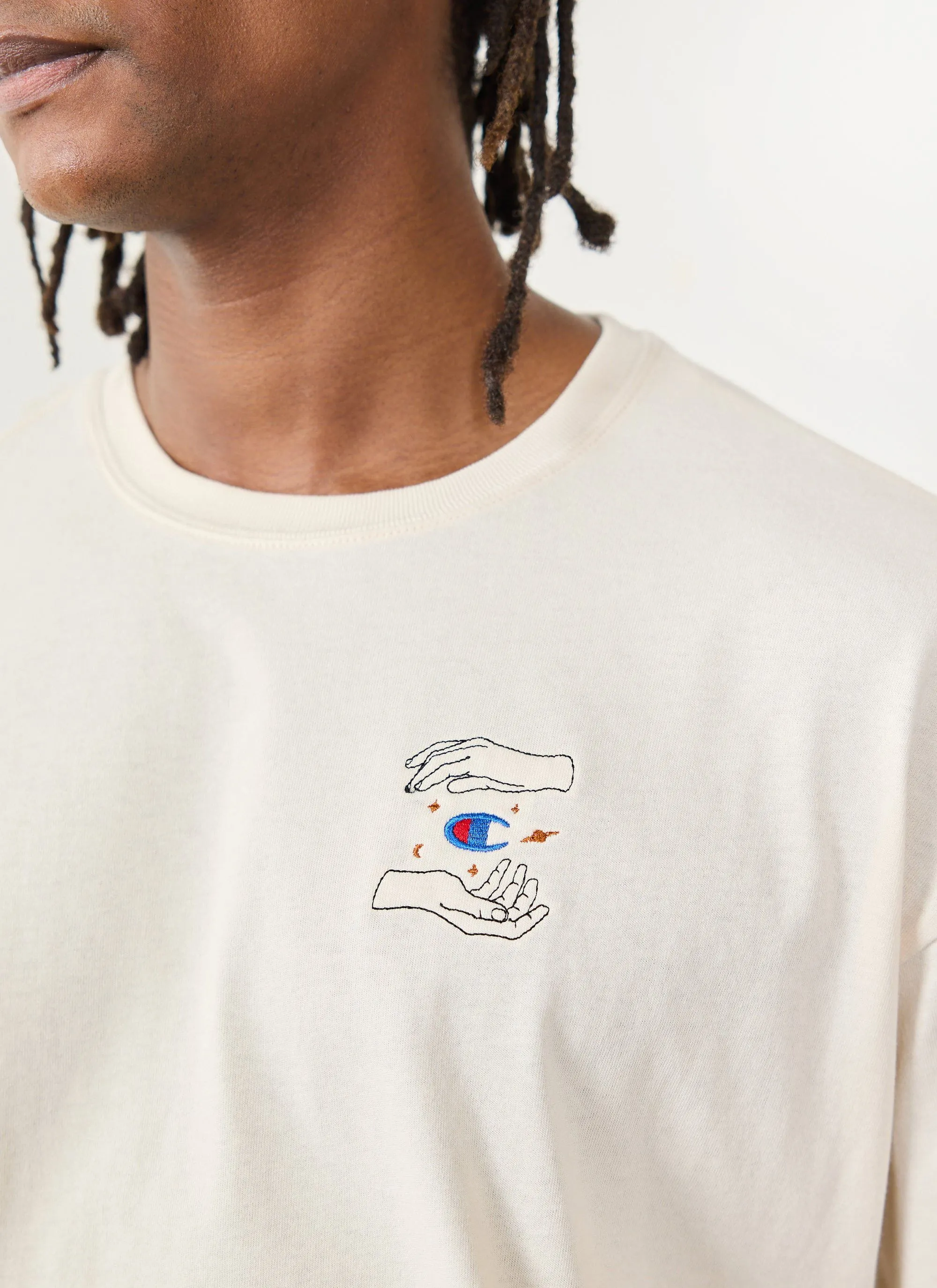 Mystic Hands Oversized T Shirt | Champion and Percival | Ecru sold by Percival