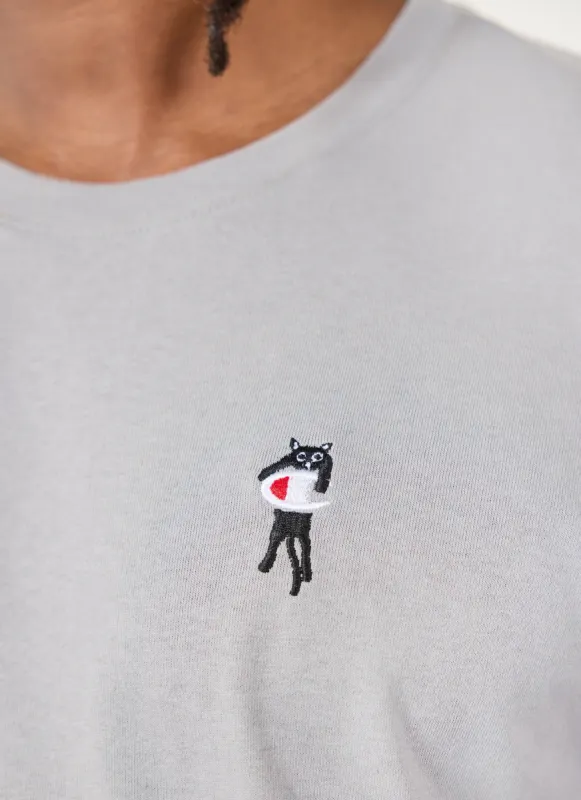 Hanging Cat T Shirt | Champion and Percival | Slate sold by Percival