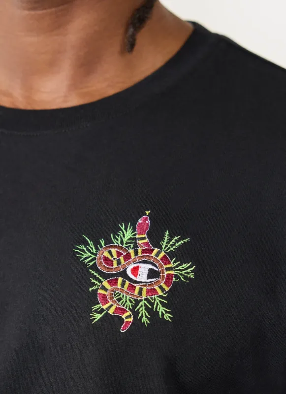 Snake & Grass T Shirt | Champion and Percival | Black sold by Percival