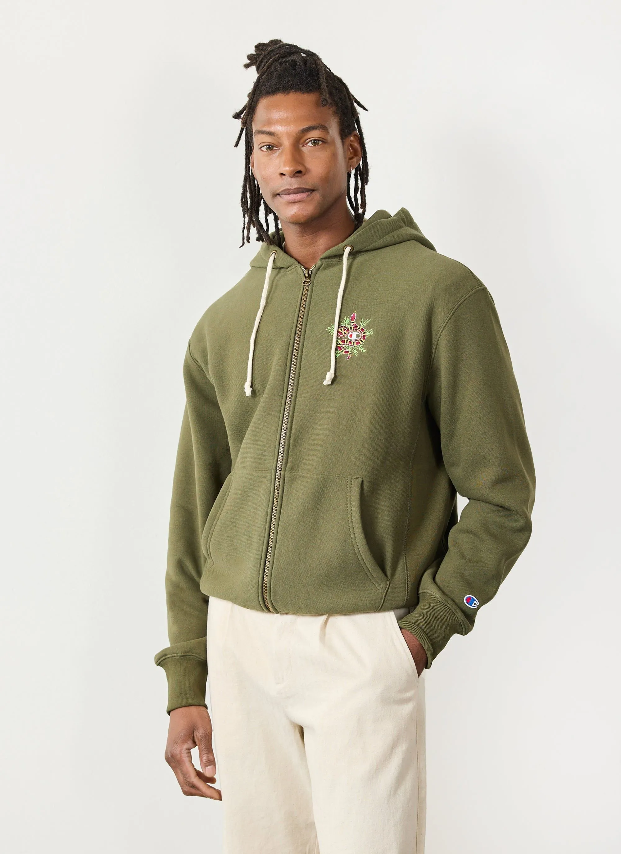 Snake & Grass Zip Hoodie | Champion and Percival | Forest sold by Percival product image thumbnail 2