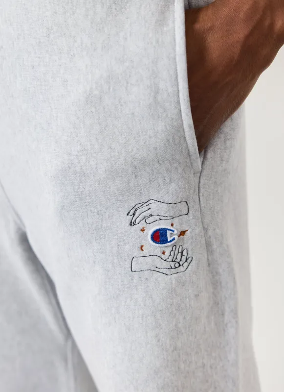 Mystic Hands Straight Leg Trackpant | Champion and Percival | Heather Grey sold by Percival