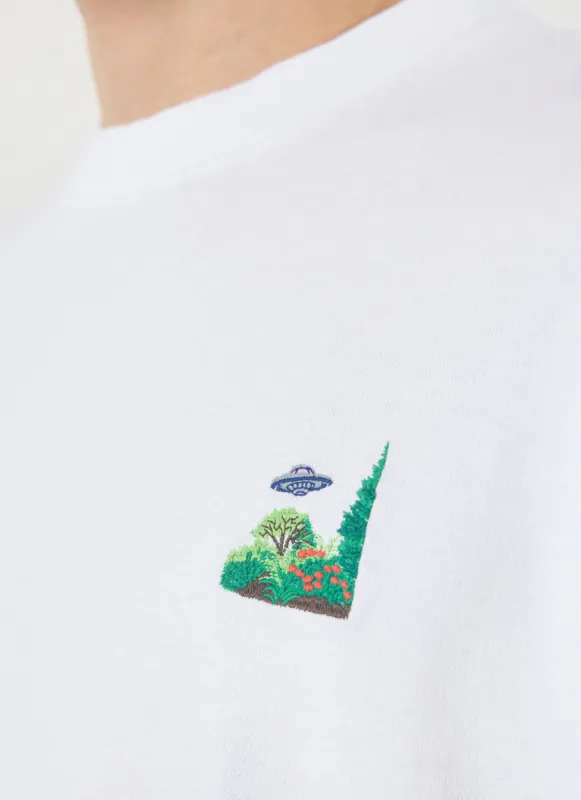 UFO Oversized T Shirt | Embroidered Organic Cotton | White sold by Percival
