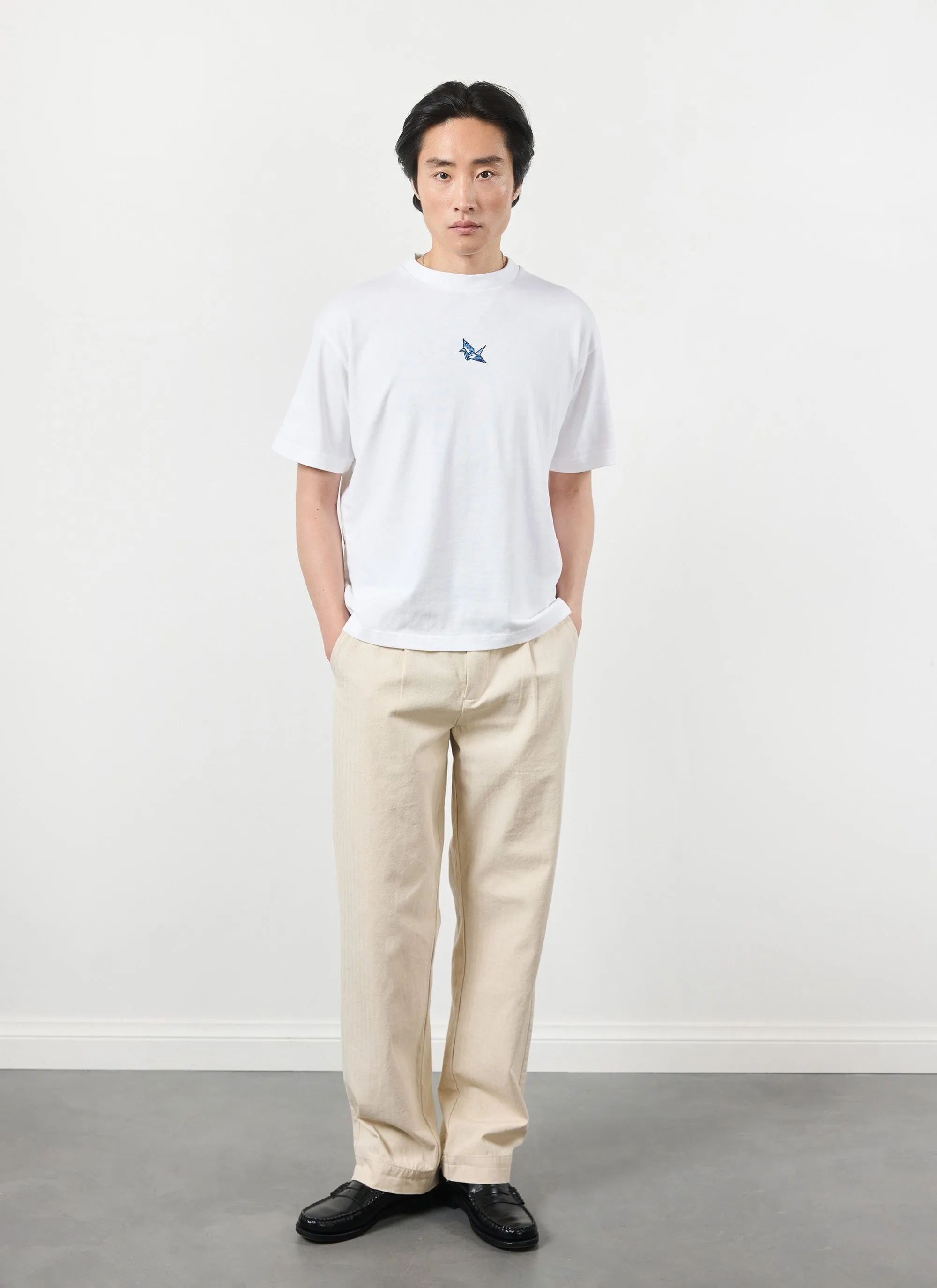 Origami Oversized T Shirt | Embroidered Organic Cotton | White sold by Percival product image thumbnail 3
