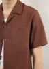 Short Sleeve Cuban Shirt | Linen | Espresso sold by Percival