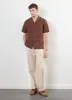 Short Sleeve Cuban Shirt | Linen | Espresso sold by Percival