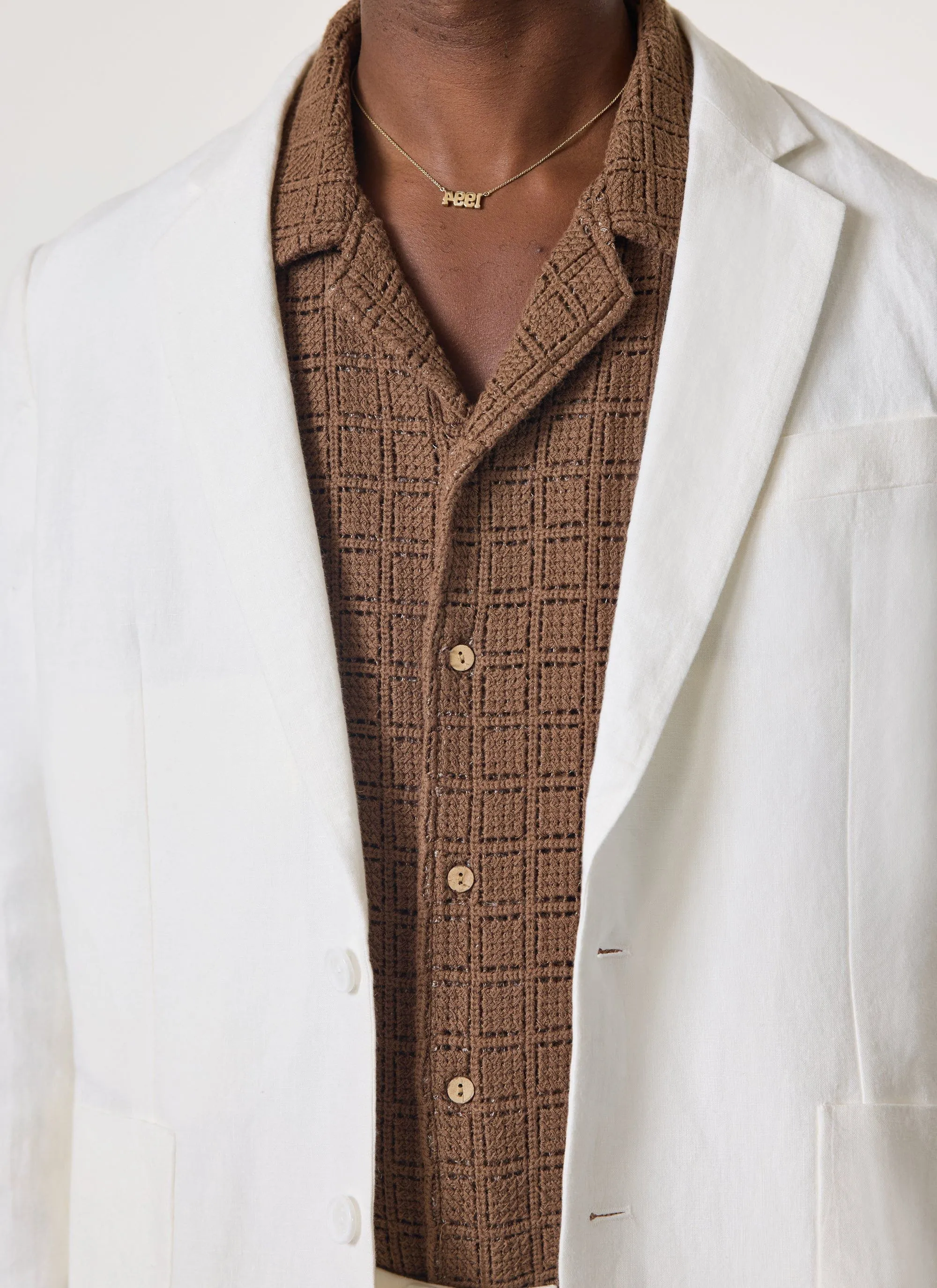 Relaxed Tailored Linen Blazer | White sold by Percival product image thumbnail 2