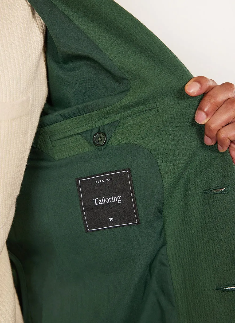 Archive Tailored Seersucker Blazer | Forest sold by Percival product image thumbnail 5