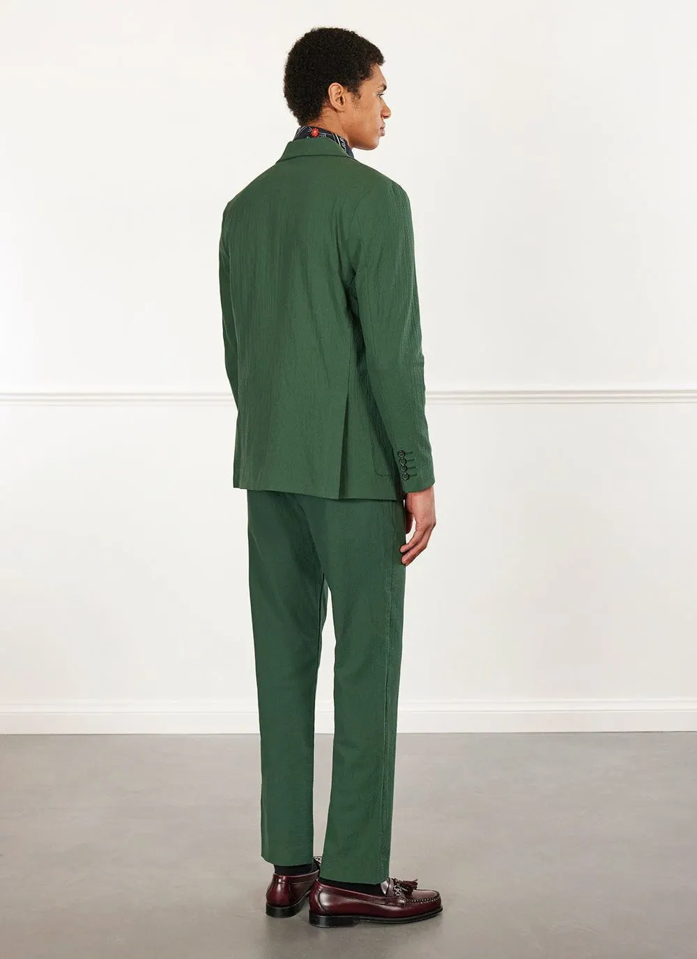 Archive Tailored Seersucker Blazer | Forest sold by Percival product image thumbnail 2