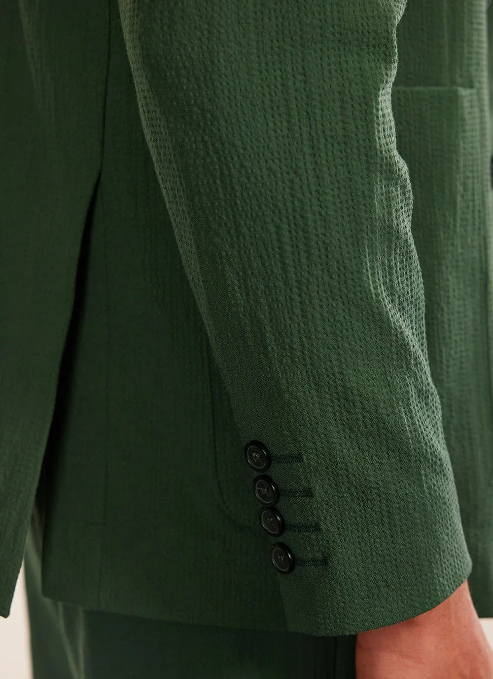 Archive Tailored Seersucker Blazer | Forest sold by Percival product image thumbnail 4