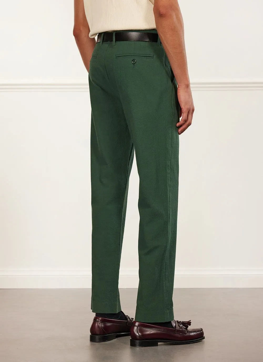 Archive Tailored Seersucker Trousers | Forest sold by Percival product image thumbnail 5